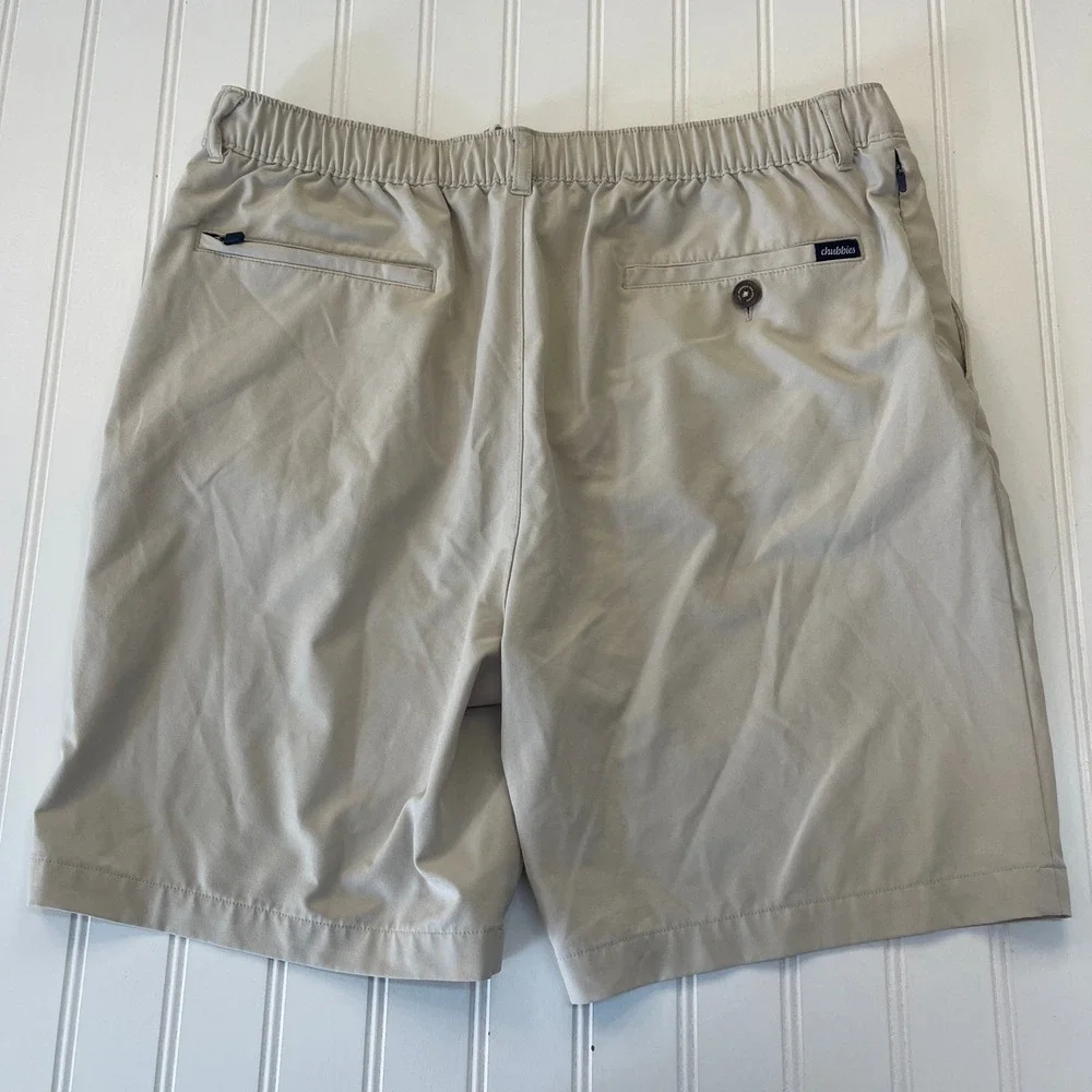 Chubbies Boys Khaki Performance Shorts Tan Elastic Waist Drawstring XL 18/20